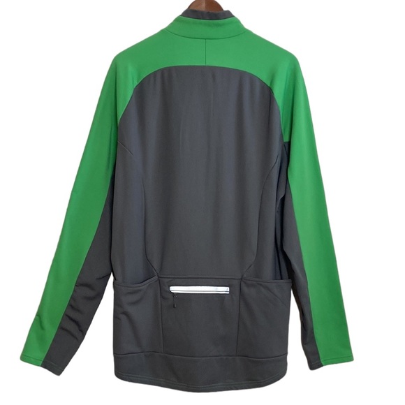 MEC Cycling Shirt Mens XL Green Gray Long Sleeve Half Zip Micro Fleece - Picture 2 of 15